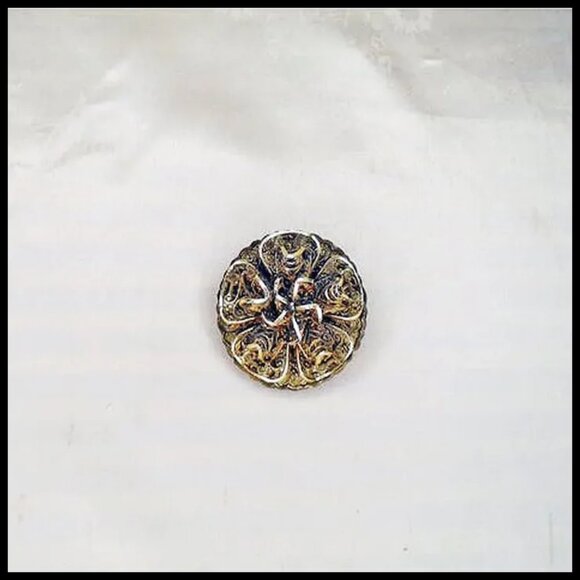 Vintage Scarf Clip Slide for Dress, Hat Western Germany Antique Filigree Finish - Picture 6 of 14